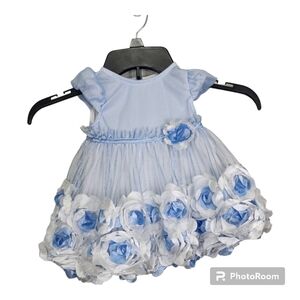 Nanette Blue Frilly Dress Size 6/9 Months